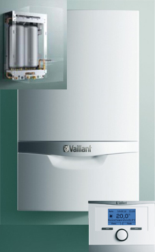 VAILLANT ECOTEC PLUS 236 de 19-23 KW con actoSTOR (VMW ES 236/5-5 + VIH CL 20 S) con plantilla y Kit evac. PP (caldera de gas natural mural mixta de condensación)