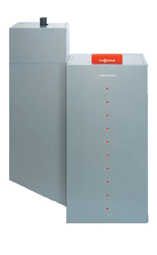 VIESSMANN VITOLIGNO 300-P 6-18 caldera de pie de pellets de 6-18 KW, solo calefacción, encendido automático, para funcionamiento con tornillo sin fin flexible (caldera de biomasa de pellets)