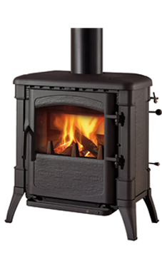 NORDICA-EXTRAFLAME VIOLA 7 Kw.(estufa de fundición) Estufa totalmente en fundación Puerta panorámica Cristal ceramico que resiste hasta 750°