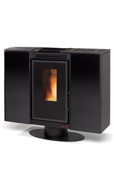 NORDICA-EXTRAFLAME ELISIR 2,7-7 kW Revestimiento en ceràmica. Hogar en fundiciòn extraìble. Cajòn extraìble para la ceniza. Vitro ceràmico resistente a 750°.   Colores: Pergamino , blanco, y burdeos.