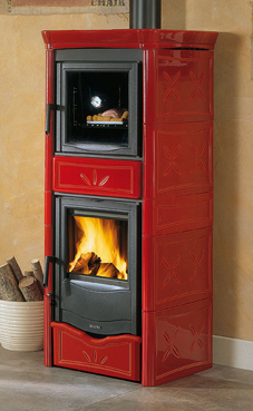 NORDICA-EXTRAFLAME TERMONICOLETTA FORNO D.S.A. 13,5 Kw Colores: capuchino y burdeos.