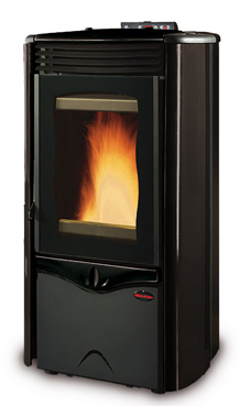 NORDICA-EXTRAFLAME DUCHESSA IDRO STEEL 3-10,8 Kw Revestimiento en cerámica o de acero. Caja de la ceniza. Vitro cerámico resistente a 750° Colores: Pergamino, burdeos o negro antracita.