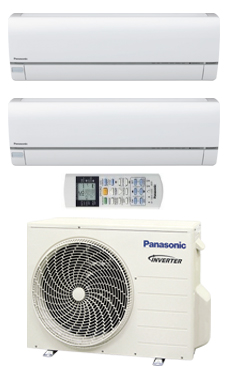 PANASONIC KIT 2E99-QBE multi-split Etherea 2x1 Inverter+ Exterior:CU2E15PBE Interiores: 2 CS-E9QKEW blanco.