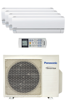 PANASONIC KIT 4E77712-QBE multi-split Etherea 4x1 Inverter+ Exterior:CU4E23PBE Interiores:3 CS-E7QKEW+CS-E12QKEW blanco.