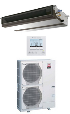 MITSUBISHI-ELECTRIC Split conductos Mr.Slim serie STANDARD INVERTER SPEZS-140YJA con mando programador PAR-31MAA