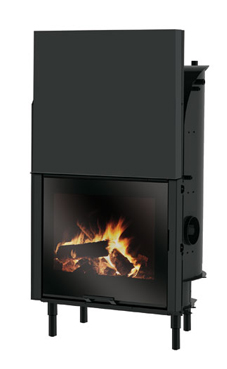 EDILKAMIN H2 OCEANO C/S 23 de 22,2 Kw.Serpentin y válvula de seguridad incorporados. Salida humos hembra Ø 22 cm. fuego de acero, plano fuego de fundición y cristal plano, con posibilidad de asador.